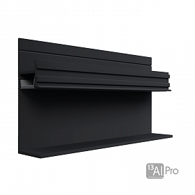 Теневой плинтус скрытого монтажа AlPro13-7210 Черный RAL 9005  с нижней полкой (под подсветку) 2,7 м.  