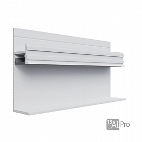Теневой плинтус скрытого монтажа AlPro13-7210 с нижней полкой Белый МУАР(под подсветку) 2,7 м.  